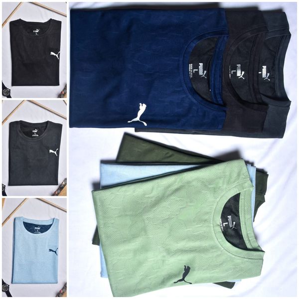JC0002 Sports Reliance Drifit Jacquard Fabric Half Sleeves T-Shirts @160 Per Pc. - White - M L XL XXL(SET OF 4 PCS)