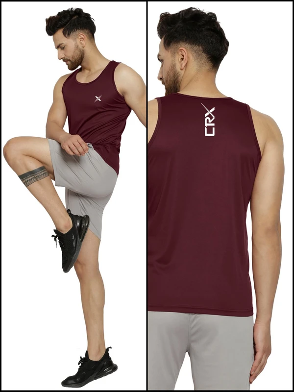 CR0004-Set Of 3 Pcs@110/Pc-Sports Drifit 2 Way Fabric Sando/Tank top/Vest-CR0004-UP14-S03-WYN - M-1, L-1, XL-1, Wine