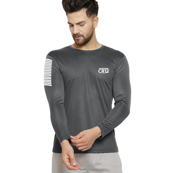 CR4002-Set Of 4 Pcs@161/Pc-Sports Drifit 2Way Fabric Full Sleeves T-Shirt-CR4002-RP16-S02-DOL - M-1, L-1, XL-1, XXL-1, Dark Olive