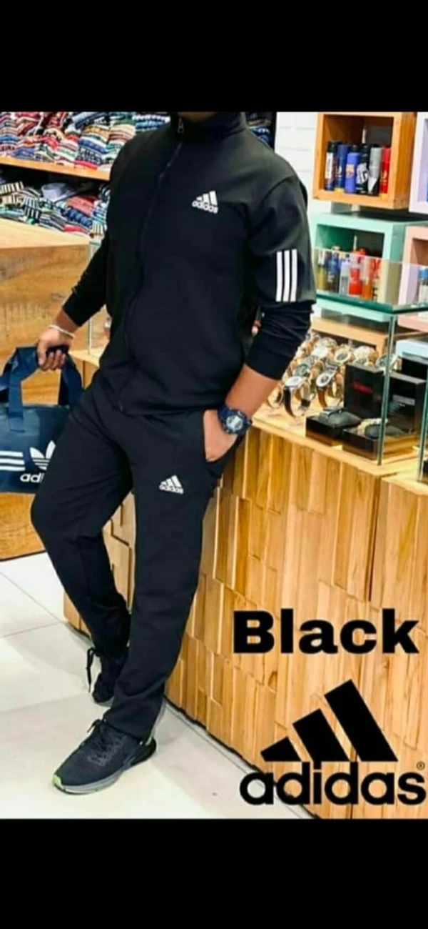 AD5502-Set Of 4 Pcs@655/Pc-Sports Imported 4 Way Lycra Fabric Tracksuit-AD5502-TL26-S02-BLK - M-1, L-1, XL-1, XXL-1, Black - M L XL XXL(SET OF 4PCS), Black