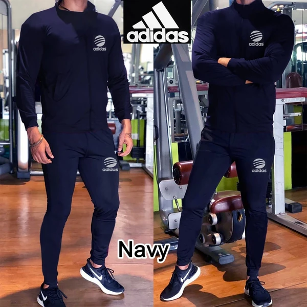 AD5503-Set Of 4 Pcs@655/Pc-Sports Imported 4 Way Lycra Fabric Tracksuit-AD5503-TL26-S02-BLK - M-1, L-1, XL-1, XXL-1, Black - M L XL XXL(SET OF 4PCS), Black