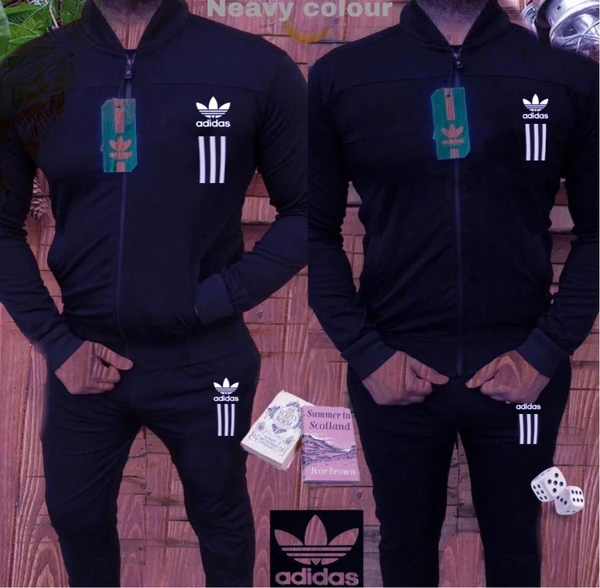 AD5504-Set Of 4 Pcs@655/Pc-Sports Imported 4 Way Lycra Fabric Tracksuit-AD5504-TL26-S02-BLK - M-1, L-1, XL-1, XXL-1, Black - M L XL XXL(SET OF 4PCS), Black