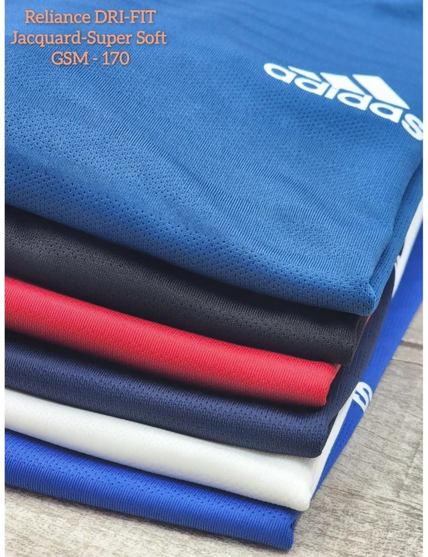 JC0003 Sports Reliance Drifit Jacquard Fabric Half Sleeves T-Shirts @160 Per Pc. - Navy Blue - M L XL(Set Of 3 Pcs)