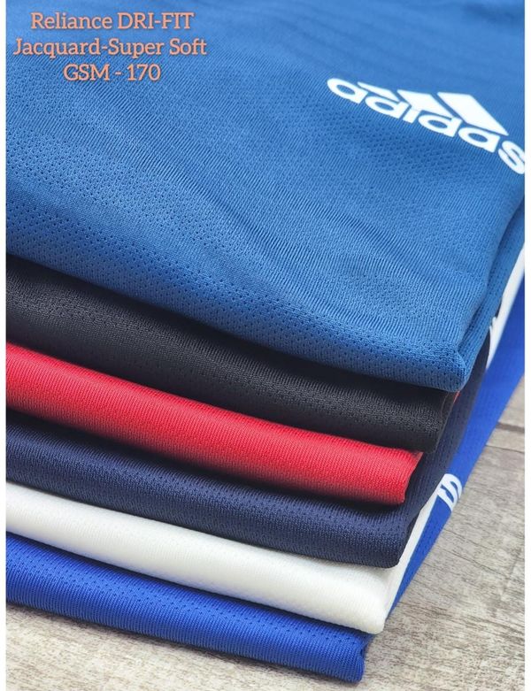 JC0003 Sports Reliance Drifit Jacquard Fabric Half Sleeves T-Shirts @160 Per Pc. - Airforce - M L XL(Set Of 3 Pcs)