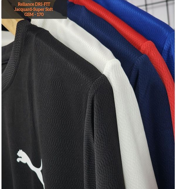 JC0002 Sports Reliance Drifit Jacquard Fabric Half Sleeves T-Shirts @160 Per Pc. - Red - M L XL(Set Of 3 Pcs)
