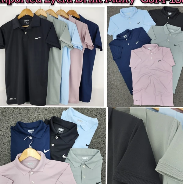 NK2001-Set Of 4 Pcs@215/Pc-Sports Drifit Matty Fabric Half Sleeves Polo T-Shirt-NK2001-CM18-S02-WHT - M-1, L-1, XL-1, XXL-1, White