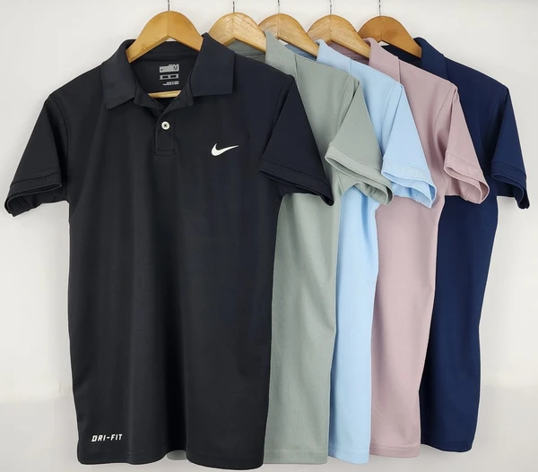 NK2001-Set Of 4 Pcs@215/Pc-Sports Drifit Matty Fabric Half Sleeves Polo T-Shirt-NK2001-CM18-S02-TGR - M-1, L-1, XL-1, XXL-1, Teal Green