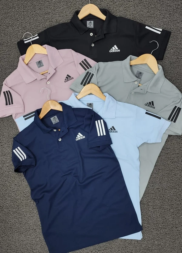 AD2002-Set Of 4 Pcs@215/Pc-Sports Drifit Matty Fabric Half Sleeves Polo T-Shirt-AD2002-CM18-S02-LGY - M-1, L-1, XL-1, XXL-1, Light Grey