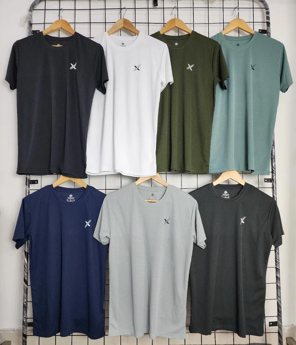 CR2502-Set Of 28 Pcs@155/Pc-Sports Drifit Breeza Fabric Half Sleeves T-Shirt-CR2502-RB16-ASC - M, L, XL, XXL, Black, Navy Blue, Dark Grey, Light grey, White, Olive, Jasper