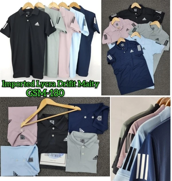 AD2002-Set Of 8 Pcs@210/Pc-Sports Drifit Matty Fabric Half Sleeves Polo T-Shirt-AD2002-CM18-MDC-40 - L-8, Mix(Assorted)