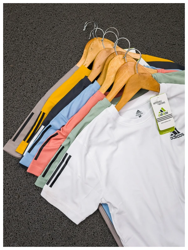 AD2002-Set Of 4 Pcs@ 175/Pc-Sports Drifit Matty Fabric Half Sleeves T-Shirt-AD2002-RM22-S02-MSD - M-1, L-1, XL-1, XXL-1, Mustard