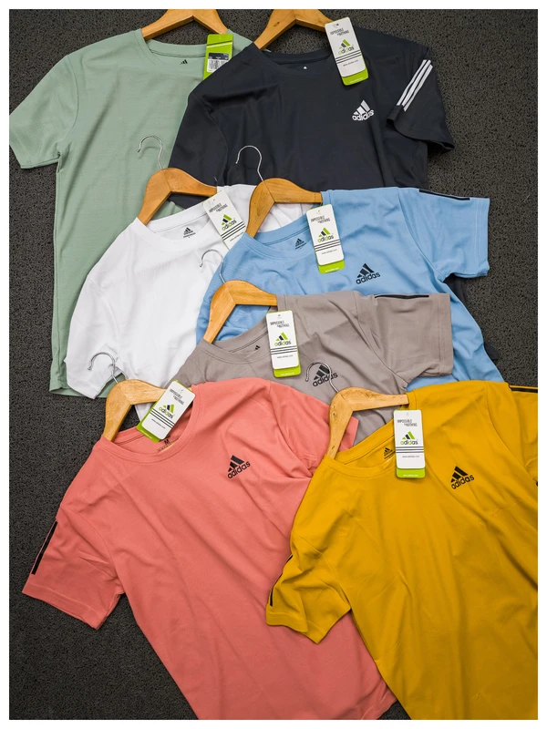 AD2002-Set Of 4 Pcs@ 175/Pc-Sports Drifit Matty Fabric Half Sleeves T-Shirt-AD2002-RM22-S02-PST - M-1, L-1, XL-1, XXL-1, Pista