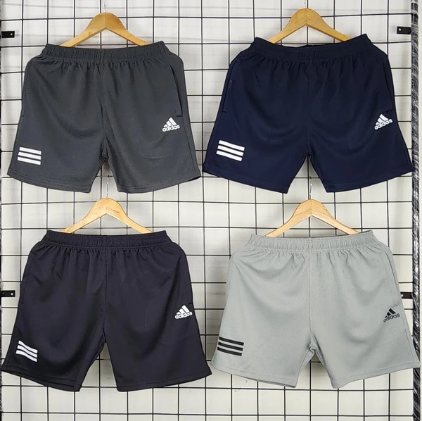 AD7502-Set Of 4 Pcs@195/Pc- Sports Football Knit Fabric Shorts-AD7502-AF23-S02-BLK - M-1, L-1, XL-1, XXL-1, Black