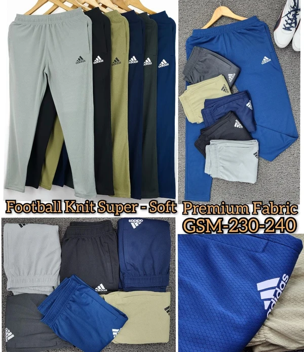 AD8501-Set Of 4 Pcs@247/Pc-Sports Imported Football Knit Fabric Lower-AD8501-AF23-S02-LGY - M-1, L-1, XL-1, XXL-1, Light Grey