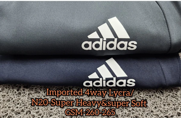 AD8504-Set Of 4 Pcs@315/Pc-Sports Imported 4 Way Lycra Fabric Lower-AD8504-AL26-S02-DGY - M-1, L-1, XL-1, XXL-1, Dark Grey