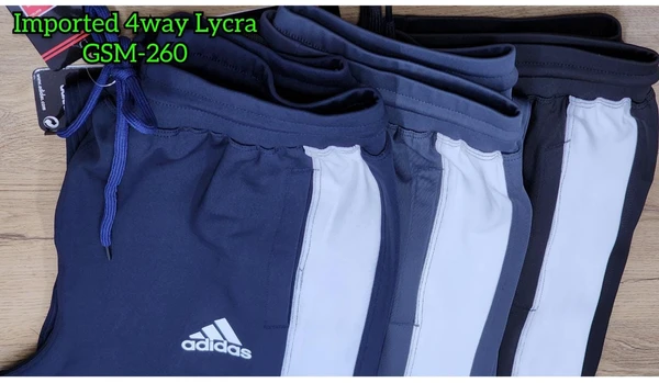 AD8505-Set Of 5 Pcs@288/Pc-Sports Imported 4 Way Lycra Fabric Lower-AD8505-AL26-S01-DGY - M-1, L-1, XL-1, XXL-1, Dark Grey