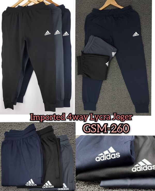 AD9501-Set Of 4 Pcs@294/Pc-Sports Imported 4 Way Lycra Fabric Jogger-AD9501-AL26-S02-DGY - M-1, L-1, XL-1, XXL-1, Dark Grey
