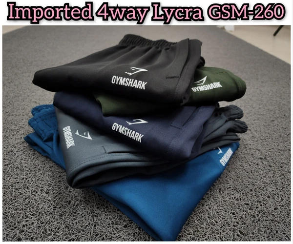 GS8501-Set Of 4 Pcs@288/Pc-Sports Imported 4 Way Lycra Fabric Lower-GS8501-AL26-S02-BLK - M-1, L-1, XL-1, XXL-1, Black