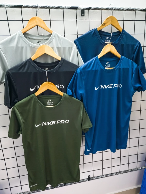 NK2003-Set Of 4 Pcs@145/Pc-Sports Drifit 2 Way Fabric Half Sleeves T-Shirt-NK2003-RP16-S02-LGY - M-1, L-1, XL-1, XXL-1, Light Grey