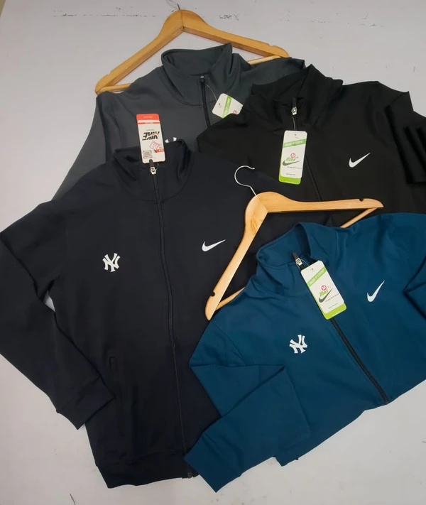 NK6503-Set Of 4 Pcs @367.5/Pc-Sports 4Way Lycra Fabric Zipper/Jacket/Pullover-NK6503-JL26-S02-NVB - M-1, L-1, XL-1, XXL-1, Navy Blue