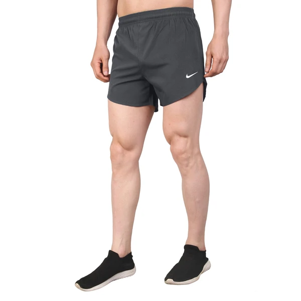 NK7503-Set Of 4 Pcs@150/Pc- Sports NS Lycra Fabric Running Shorts-NK7503-AN13-S02-BLK - M-1, L-1, XL-1, XXL-1, Black