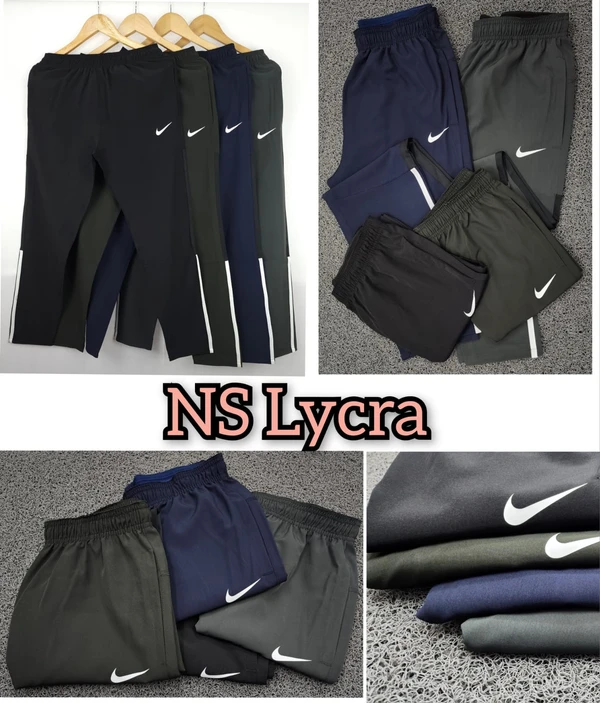 NK8508-Set Of 4 Pcs@241/Pc-Sports Imported NS lycra Fabric Designer Lower-NK8508-AN13-S02-DGY - M-1, L-1, XL-1, XXL-1, Dark Grey