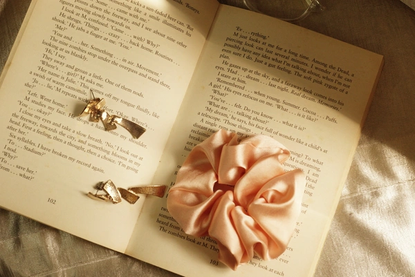 Satin Scrunchies  - baby peach