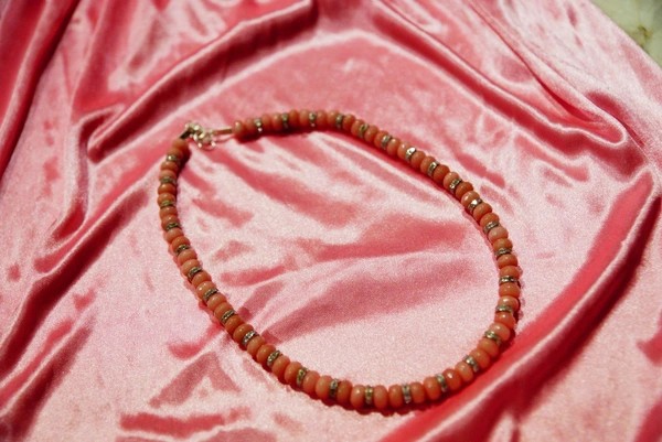 Semi Precious Pink Jade Stone Necklace Set - pink