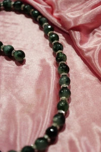White Green Mixed Jade Stone Semi Precious Stone Necklace Set 