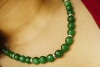 Pure Green Jade 12mm Necklace Set - green , M