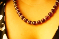Amethyst Semi Precious Stone Necklace Set - purple