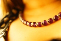 Amethyst Semi Precious Stone Necklace Set - purple