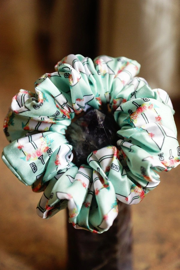 XL JAPANESE SATIN SCRUNCHIES  - avocado print, xl