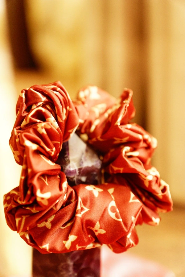 XL JAPANESE SATIN SCRUNCHIES  - avocado print, xl