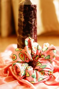XL JAPANESE SATIN SCRUNCHIES  - avocado print, xl