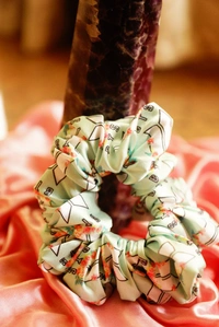 XL JAPANESE SATIN SCRUNCHIES  - avocado print, xl