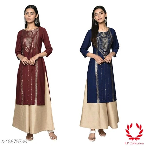 Catalog Name:*Women Crepe Straight Gold Printed Kurtis - Multi colour's Kurtis, S, L, M, XL, XXL