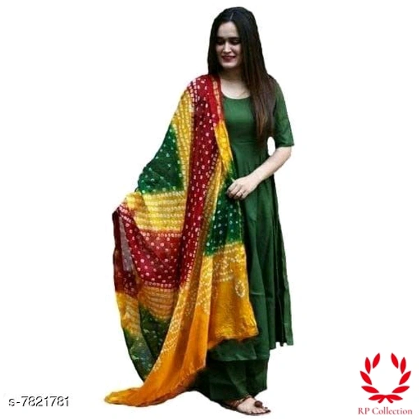 Catalog Name:*Women Rayon Flared Solid Long Kurti With Palazzos And Dupatta* - all Colours, S, L, M, XL, XXL, XXXL, 4XL