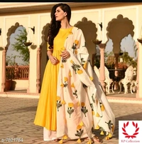Catalog Name:*Women Rayon Flared Solid Long Kurti With Palazzos And Dupatta* - all Colours, S, L, M, XL, XXL, XXXL, 4XL