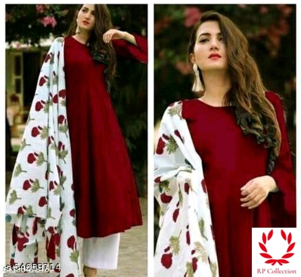 Catalog Name:*Women Rayon Flared Solid Long Kurti With Palazzos And Dupatta* - all Colours, S, L, M, XL, XXL, XXXL, 4XL