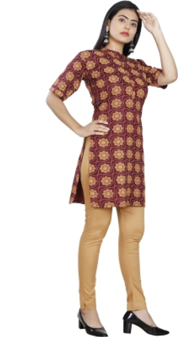Women Printed Kurtis - S, L, M, XL, XXL, Color: BLACK, DARK GREEN, MAROON