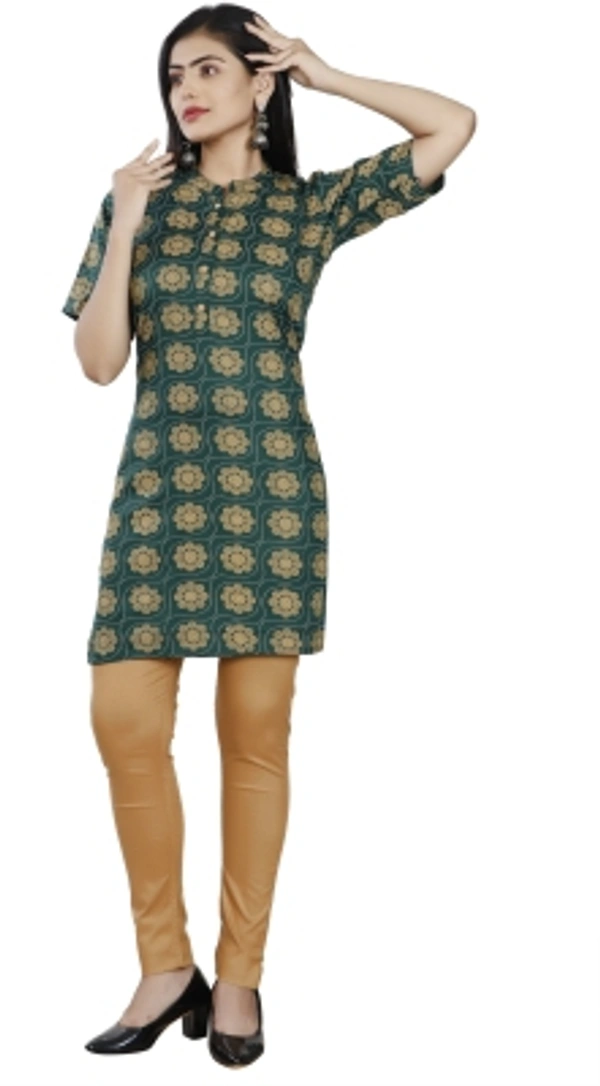Women Printed Kurtis - S, L, M, XL, XXL, Color: BLACK, DARK GREEN, MAROON
