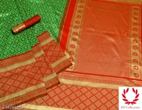 Beautiful Designer Kanjeevaram silk Saree with Blouse piece for WomenSaree  - all Colours, Free size