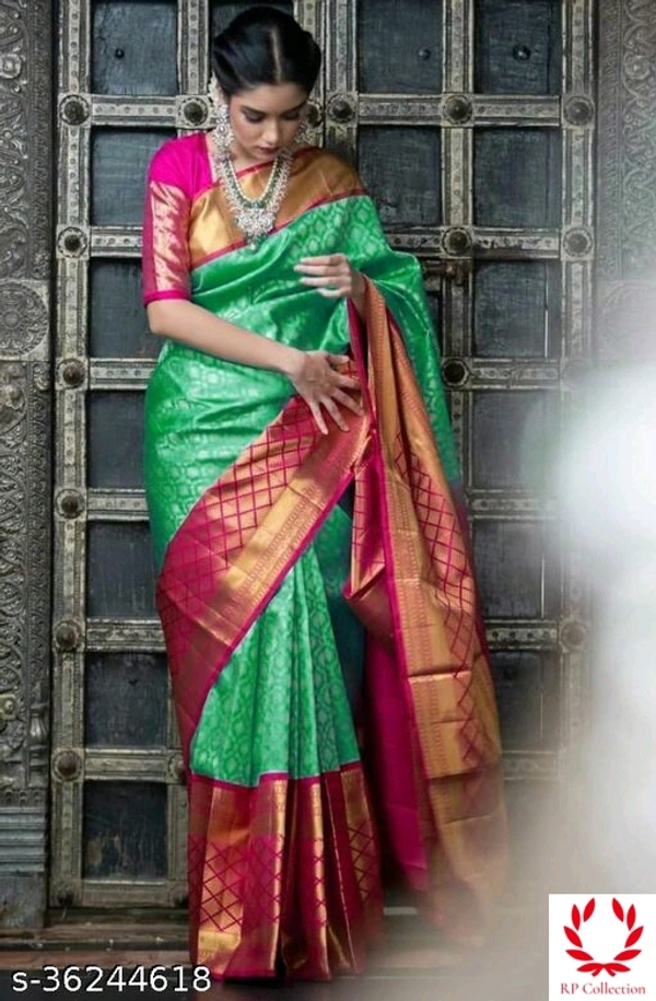 Beautiful Designer Kanjeevaram silk Saree with Blouse piece for WomenSaree  - all Colours, Free size