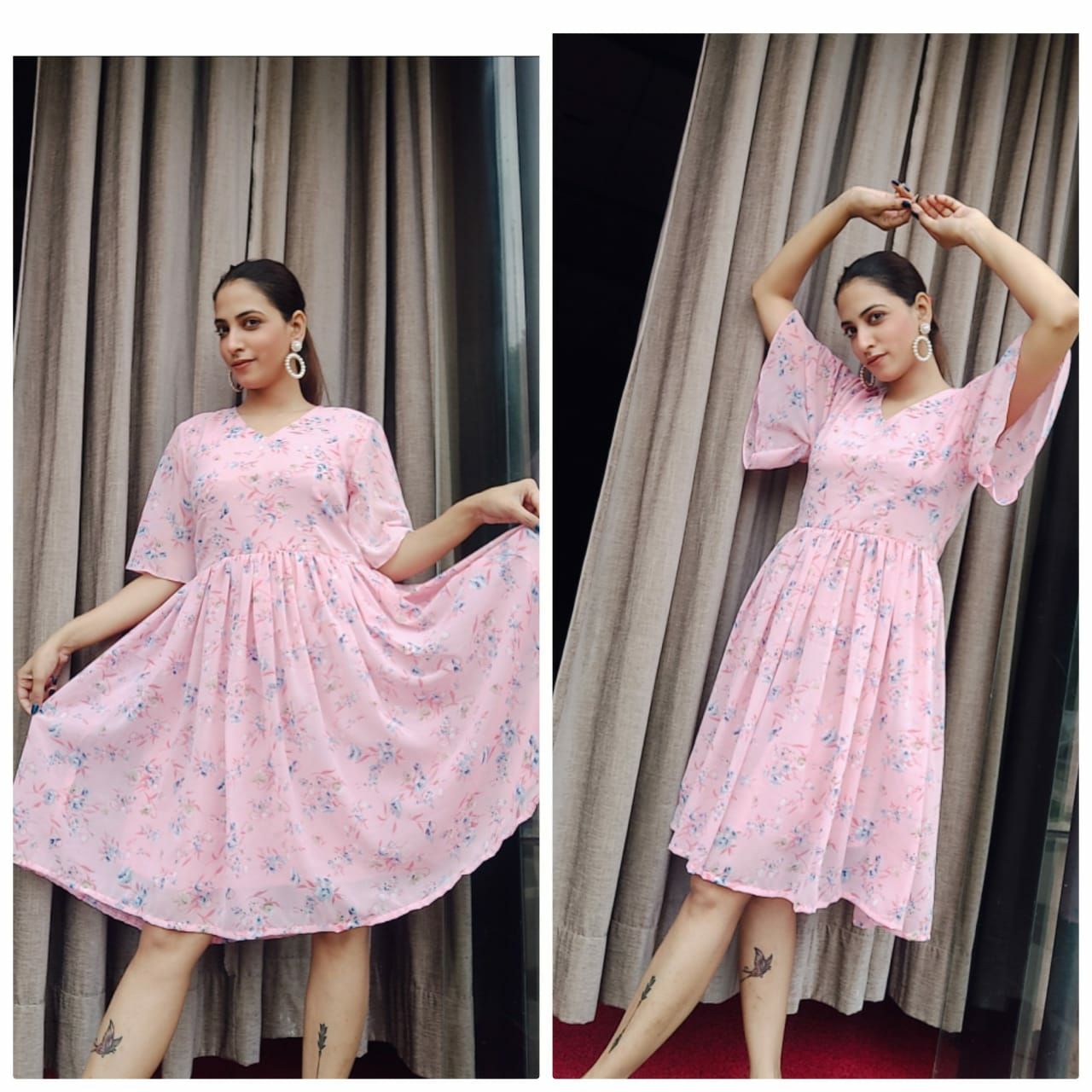 csk Cupid flower freehand lazy Korean casual dress female gentle tempe –  Lee Nhi Boutique