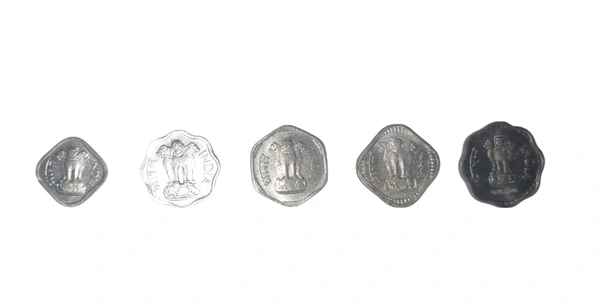 Set Of 5, Aluminium Old Coin 