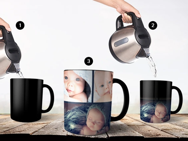 Magic Mug Black - 11oz, Black, 1 to 4