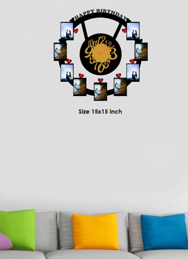 Wooden Wall Clock Frame - Golden Clock - 15x15, 9