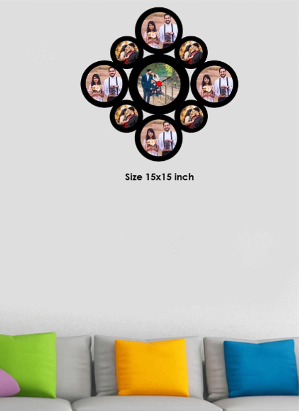 Wooden Wall Clock Frame- Blink - 15x15 Inch, 9