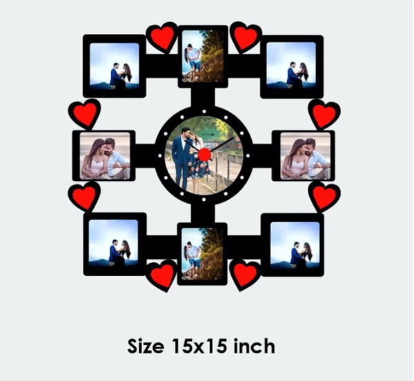Wooden Wall Clock Frame- Square - 15x15 Inch, 9